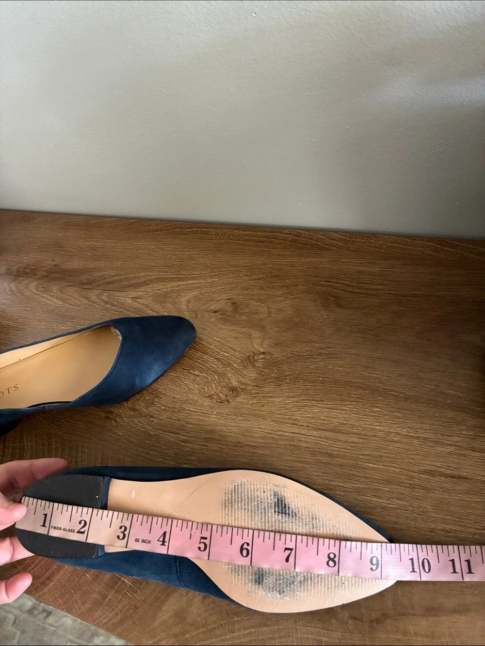 Talbots blue Suede Pointed Toe Cutout Flats Leather 5.5